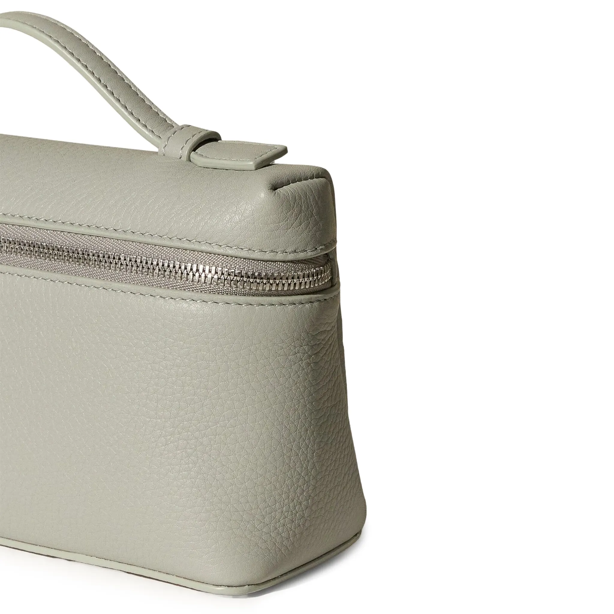 Detailed View of Loro Piana Extra Pocket L19 Calfskin Eucalyptus Shoulder Bag